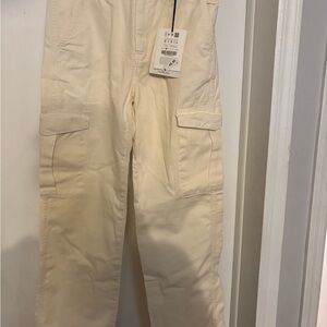 Pull&Bear Cream Cargo Pants